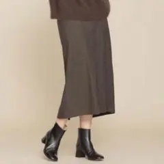 ナノユニバース NUWONDER Aラインポケットスカート ブラウン 38