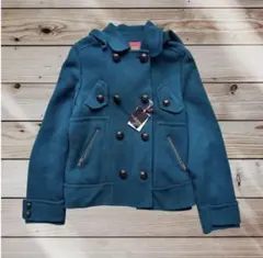 00's vintage 短丈 ピーコート ターコイズブルー ダブルボタン