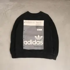 アディダス　古着　スウェット　ブラック　ユニセックス　ストリート　used