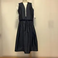着物リメイク　男性用大島紬からのベスト&ロングスカート　フリーサイズ