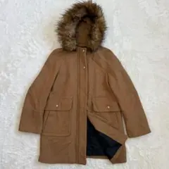 ZARA ザラ　ロングファーコート　フード　ブラウン　Sのサムネイル