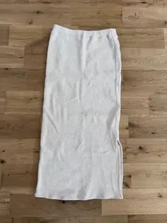 イエナ　ロングスカート　リブ素材　ベージュ