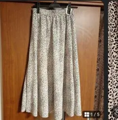 ヒョウ柄 フレアロングスカート Mサイズ