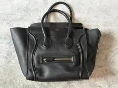 美品】CELINE ラゲージ ミニショッパー アンスラサイト 旧ロゴ シボ革 