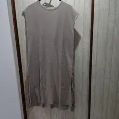 Samansa Mos2 ベージュ ノースリーブ ワンピース