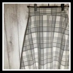 【美品】GU　チェック柄　グレー系　おしゃれ　シンプル　古着