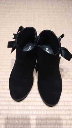 【美品】ALGY ブラックスエードショートブーツ　23.0cm