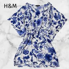 ＊エイチアンドエム＊【M】花柄ドルマンチュニックワンピース　リゾート　とろみのサムネイル