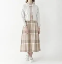 クレストブリッジ チェックエアリーツイル カットソーコンビワンピース