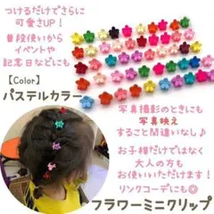 ミニクリップ お花 10個 キッズ ヘアクリップ パステルカラー バンスクリップ