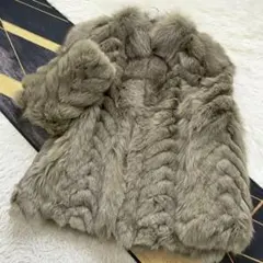美品 総丈100㎝ エンバ ブルーフォックス ファーコート 本毛皮 AA672 