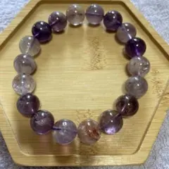 アメジストガーデンクォーツ　11ミリ　天然石ブレスレット
