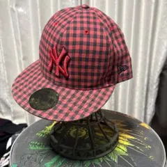 00s ヴィンテージ　ニューヨーク　ヤンキース　59FIFTY 赤　黒　チェック