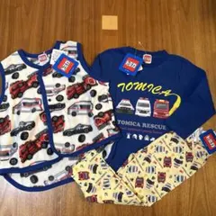 新品／トミカ フリースベスト・パジャマセット 90cm