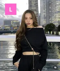 アベイル❤Lサイズ ブラック オフショルプルオーバー SUREVE×Shoko