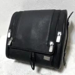【希少】dunhill ダンヒル 黒 レザー クラッチバッグ トラベルポーチ