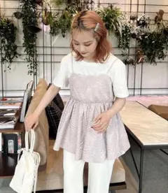 【新品タグ付】ジュメロ ふくれジャガードトップス ラベンダー