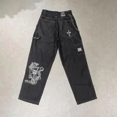 DOG TOWN チェーン 龍 ラメ y2k ワイド ペインターブラックデニムのサムネイル