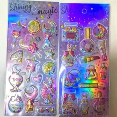 新品　グリッター　シャカシャカ　ホログラム　立体シール　3Dシール　2点セット