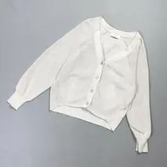 美品 スローブイエナ コットンシルク カーディガン ライトグレー F*OD139