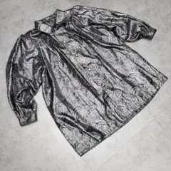 柄ジャケット 総柄ジャケット レトロジャケット リバーシブル 総柄 黒 M