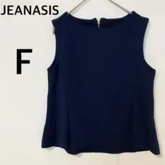 ジーナシス ノースリーブAライントップス ネイビー レーヨン混 キレイめ F