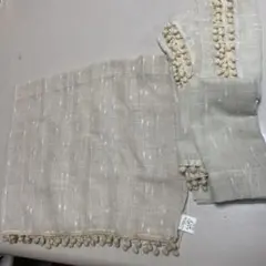 3coins カフェカーテン ベージュ 約105×45cm 2枚セットのサムネイル