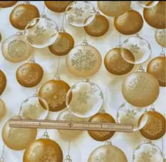 USAコットン クリスマス オーナメント プリント 生地 ベージュ色 50cm