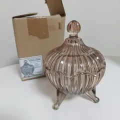 ガラスのコットンポット/キャンディーポット