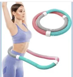 フラフープ ダイエットPVCソフト素材、約0.9kg ブルー+ピンク+グレー