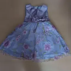 水色花柄ドレス 110cm　キャサリンコテージ