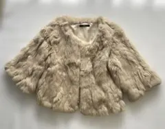 【美品】デュラスDURAS ラビットファー　ジャケット　ベージュのサムネイル
