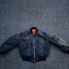 MA-1 ブラックジャケット オレンジ裏地