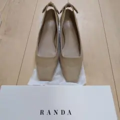 最終値下げ！RANDA ベージュ リボン付きフラットシューズ