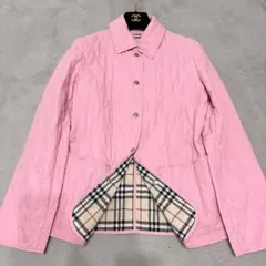 美品 BURBERRY バーバリー キルティングジャケット ノバチェック ピンク