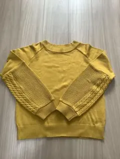 Dessin イエロー ケーブル編みセーター　マスタード