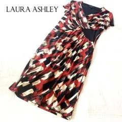 LAURA ASHLEY カシュクールワンピース 幾何学