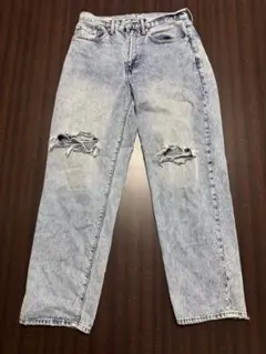 GAP BAGGY FIT クラッシュ バギーパンツ ワイドデニム 29×30
