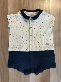 プチバトー　セーラー　ロンパース　サロペット　18m