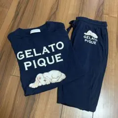 ジェラピケGELATOPIQUE ルームウェアセットネイビー　犬　メンズMサイズ