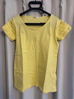 Comfort basic フリル袖 半袖Tシャツ イエロー L