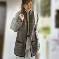 【新品】杢調ニットジャケットLL