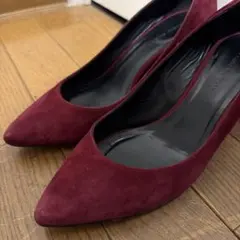 FABIO RUSCONI バーガンディ スエード パンプス