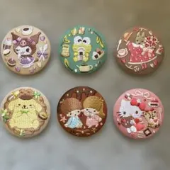 サンリオ刺繍缶バッチ　6個セット