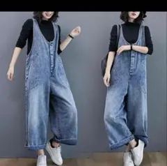 大人サロペットオールインワンレディースデニムサロペット オーバーオール8459