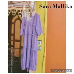 新品未使用 sara mallika サラマリカ ティアードワンピース パープル SARA MALLIKA サラマリカ ワンピース purple パープル - メルカリ