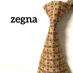 エルメネジルドゼニア　ネクタイ　ブロックチェック　マルチカラー