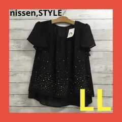 美品 nissen,STYLE 半袖スパンコールチュニック レディース LLのサムネイル
