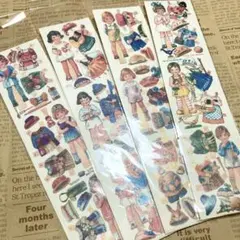 海外　ペーパードール　シールシート　コラージュ　ジャーナル　4枚セット⭐︎