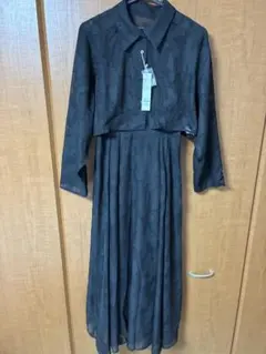 本日値下げ　mysty woman フラワージャガードシャツSETワンピース